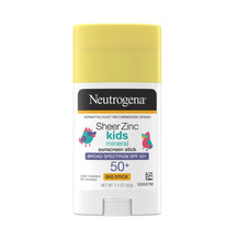 Cargar imagen en el visor de la galería, Neutrogena Sheer Zinc Kids Mineral Protector Solar en barra