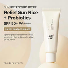 Cargar imagen en el visor de la galería, Beauty of Joseon Relief Sun Rice + Probiotics SPF 50+Protector solar