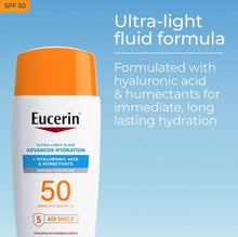 Cargar imagen en el visor de la galería, Eucerin Advanced Hydration Ultra-Light SPF 50 Face Sunscreen