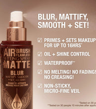 Cargar imagen en el visor de la galería, Charlotte Tilbury
Airbrush Flawless Matte Blurring & Waterproof Setting Spray fijador