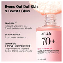 Cargar imagen en el visor de la galería, ANUA Peach 70% Niacinamide Serum (Reduce Manchas + Minimiza Poros)
