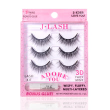 Cargar imagen en el visor de la galería, JLash Adore You Lash Kit Set de 3 pestañas