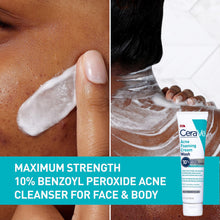 Cargar imagen en el visor de la galería, Cerave Acne Foaming Cream Wash Limpiador 10% Benzoyl Peroxide