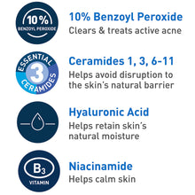 Cargar imagen en el visor de la galería, Cerave Acne Foaming Cream Wash Limpiador 10% Benzoyl Peroxide