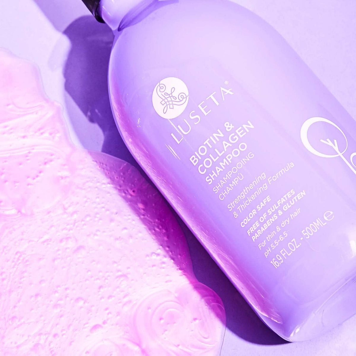 Luseta Shampoo Biotin & Collagen para caída de cabellos procesados