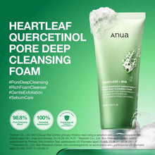 Cargar imagen en el visor de la galería, Anua Heartleaf espuma limpiadora profunda de poros con quercetinol y hojas de corazón 150 ml
