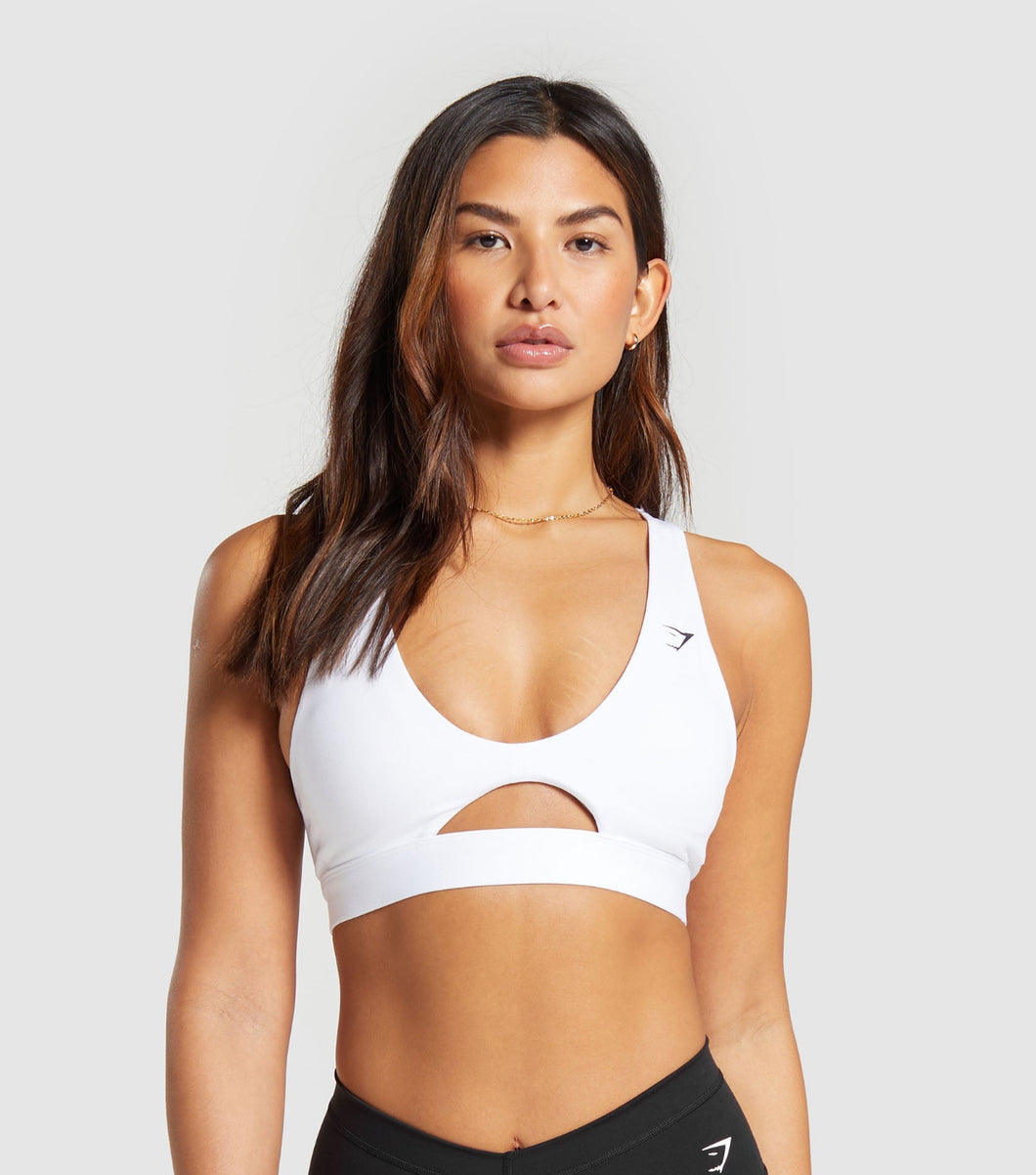 Gymshark peek a boo sport bra blanco