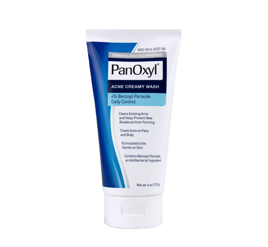 PanOxyl Acne Creamy Wash Benzoyl Peroxide 4% Daily Control 6oz