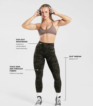 Cargar imagen en el visor de la galería, Gymshark adapt camo seamless ribbed leggings black/ camo brown
