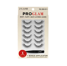 Cargar imagen en el visor de la galería, JLash Pro Glam 6 Pares Multi Pack de Pestañas + Pinzas (Aplicador)
