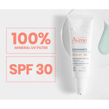 Cargar imagen en el visor de la galería, Avene Protector Solar Cleanance Mattifying Sunscreen Lotion SPF 30 100 mineral
