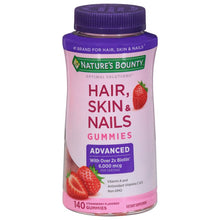 Cargar imagen en el visor de la galería, Nature’s Bounty Hair, Skin &amp; Nails Gummies Advanced 140 Gummies (Fresa)
