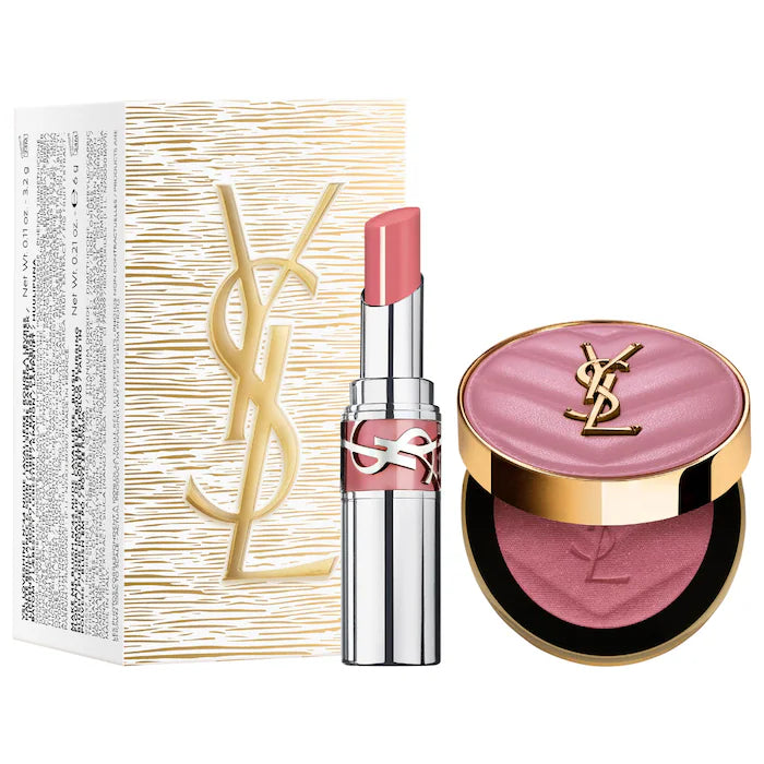 Yves Saint Laurent YSL Iconic Pink Make Me Blush & Loveshine Lip Oil Stick Set