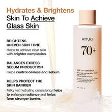 Cargar imagen en el visor de la galería, Anua 70+ Rice 70 + Ceramide Glow Milky Toner
