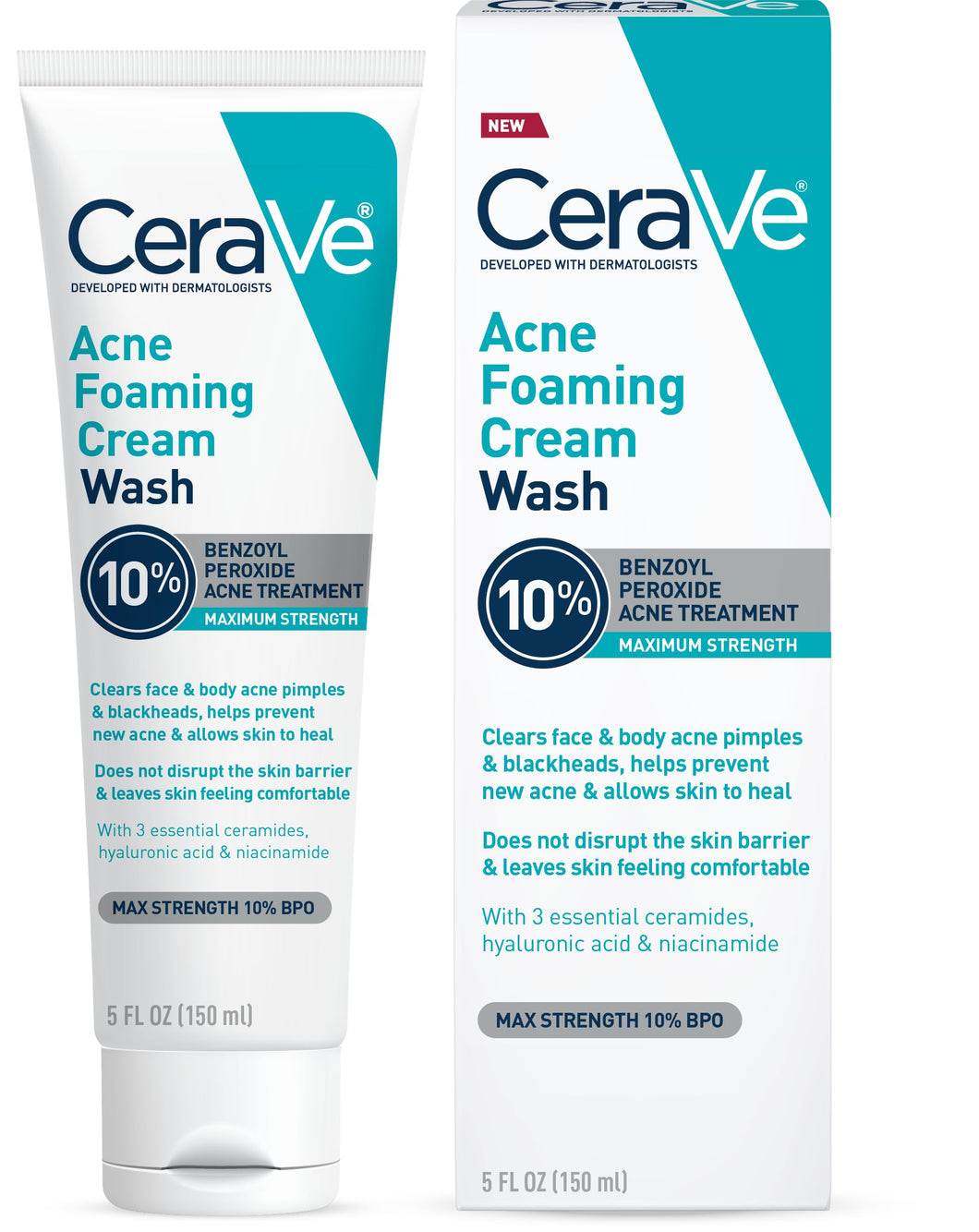 Cerave Acne Foaming Cream Wash Limpiador 10% Benzoyl Peroxide