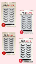 Cargar imagen en el visor de la galería, JLash Pro Glam 6 Pares Multi Pack de Pestañas + Pinzas (Aplicador)
