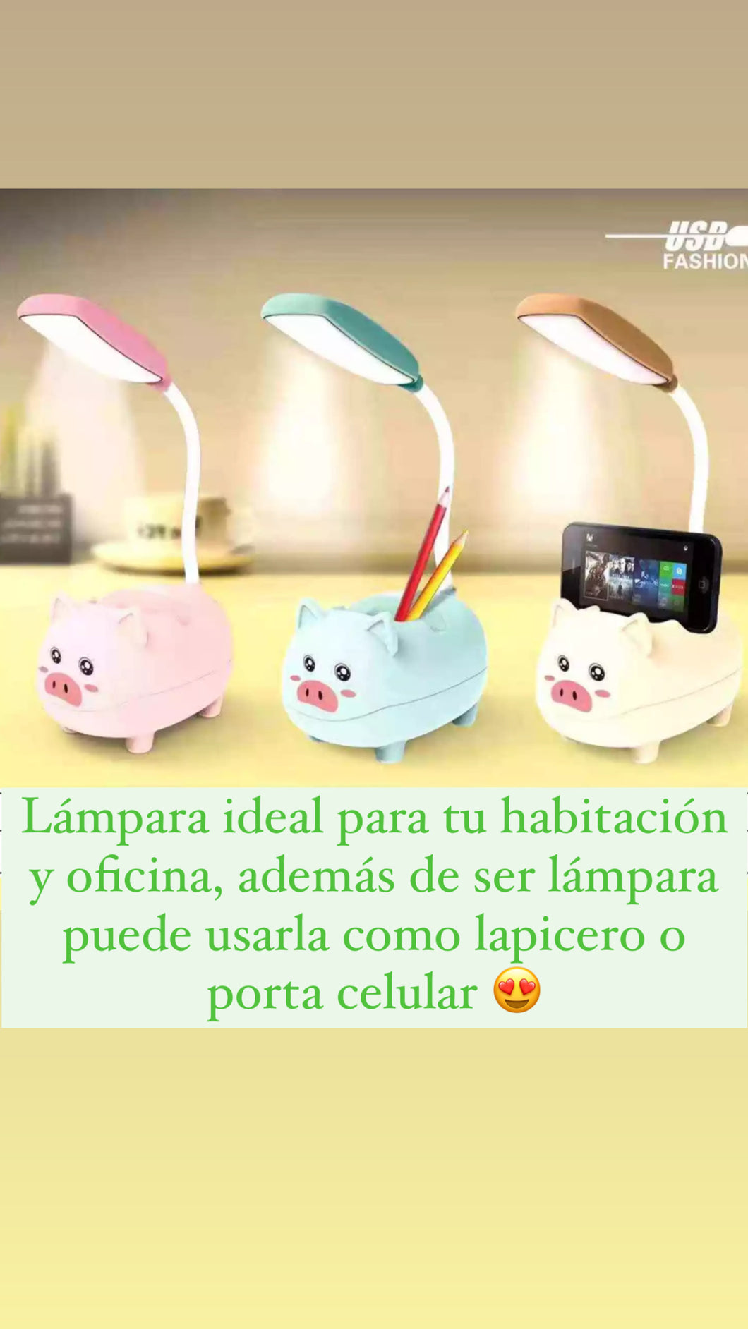 Lámpara y porta celular led