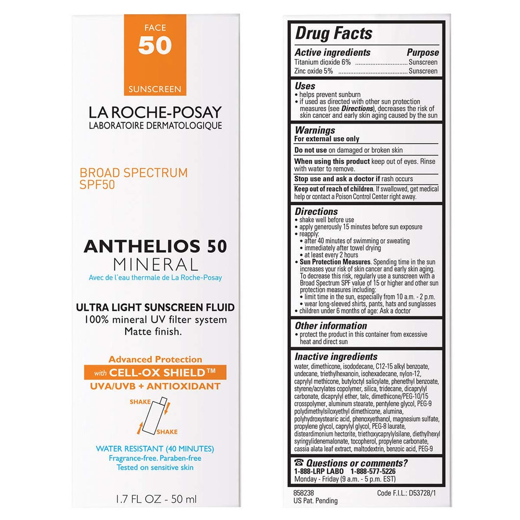 Roche Posay Anthelios mineral sunscreen Protector Solar 50